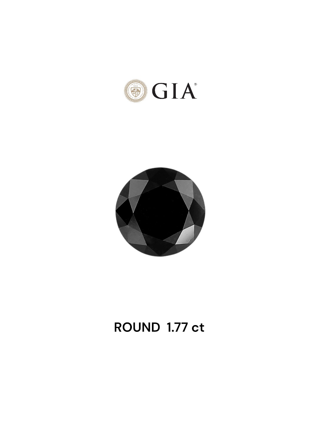 GIA 1.77 Carat Natural Fancy Black Round Diamond SE-4724GT