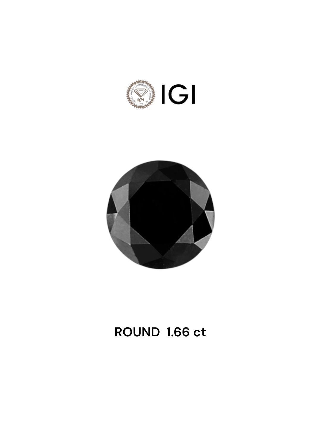 IGI 1.66 Carat Natural Fancy Black Round Diamond SE-5060IN