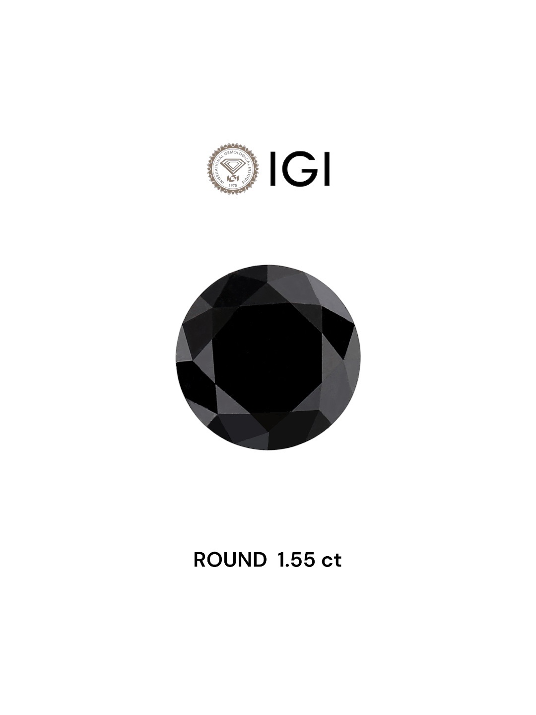 IGI 1.55 Carat Natural Fancy Black Round Diamond SE-5193IN