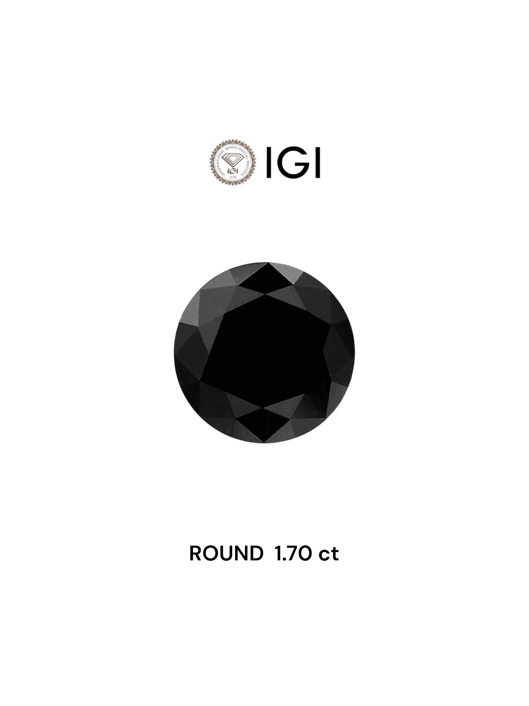 IGI 1.70 Carat Natural Fancy Black Round Diamond SE-5199IN
