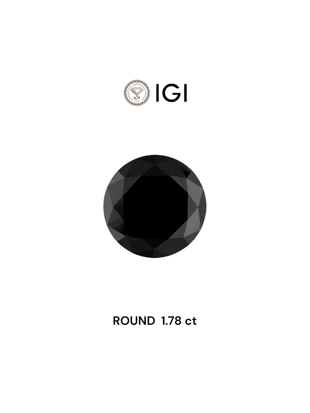 IGI 1.78 Carat Natural Fancy Black Round Diamond SE-5200IN