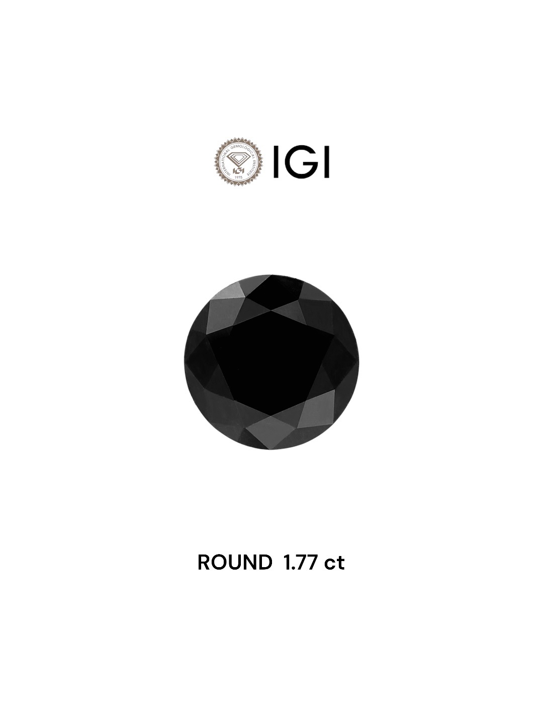 IGI 1.77 Carat Natural Fancy Black Round Diamond SE-5293IN