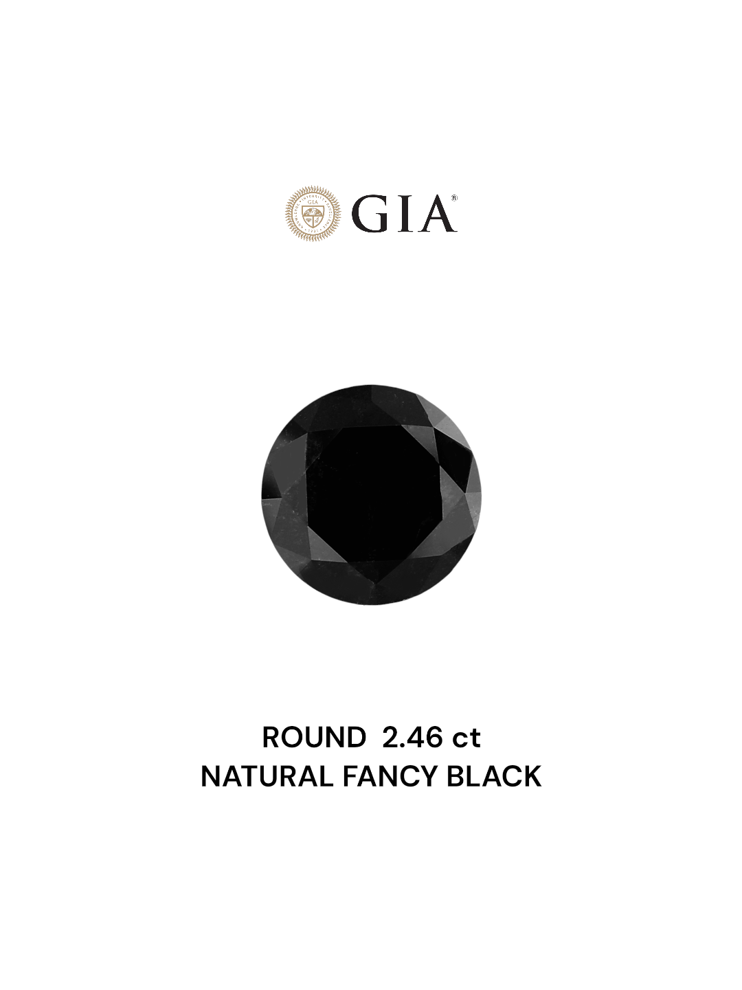 GIA 2.46 Carat Natural Fancy Black Round Diamond SE-5332GN
