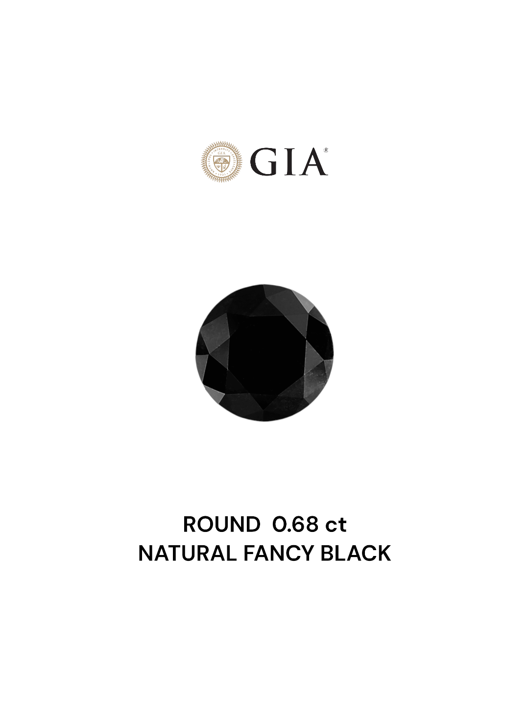 GIA 0.68 Carat Natural Fancy Black Round Diamond SE-5342GN
