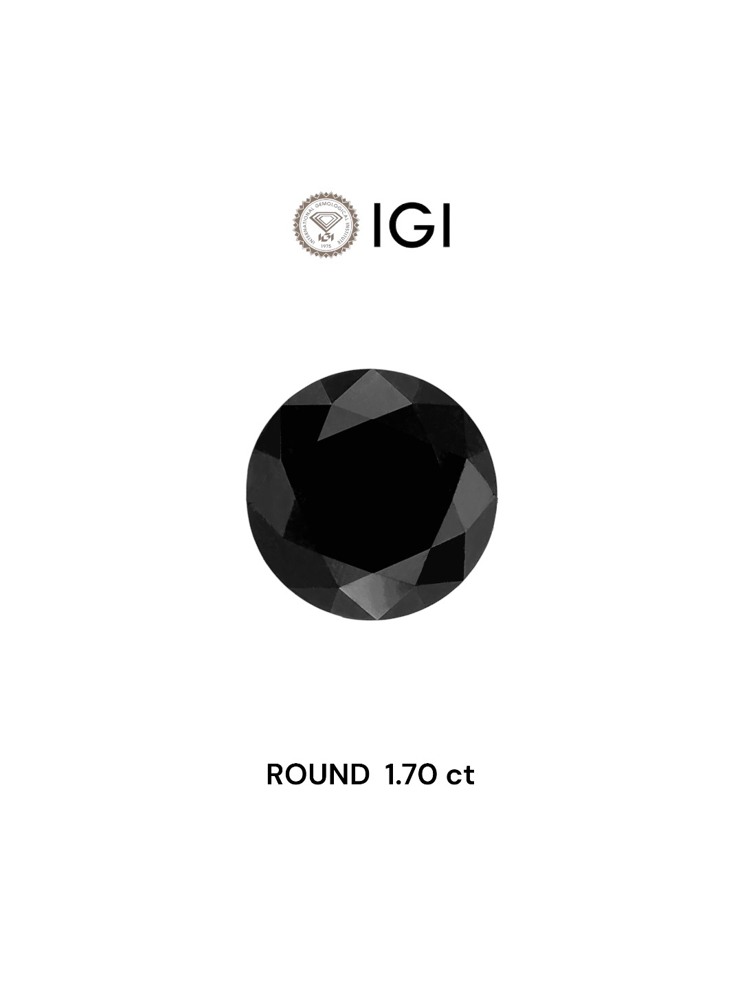 IGI 1.70 Carat Natural Fancy Black Round Diamond SE-5456IN