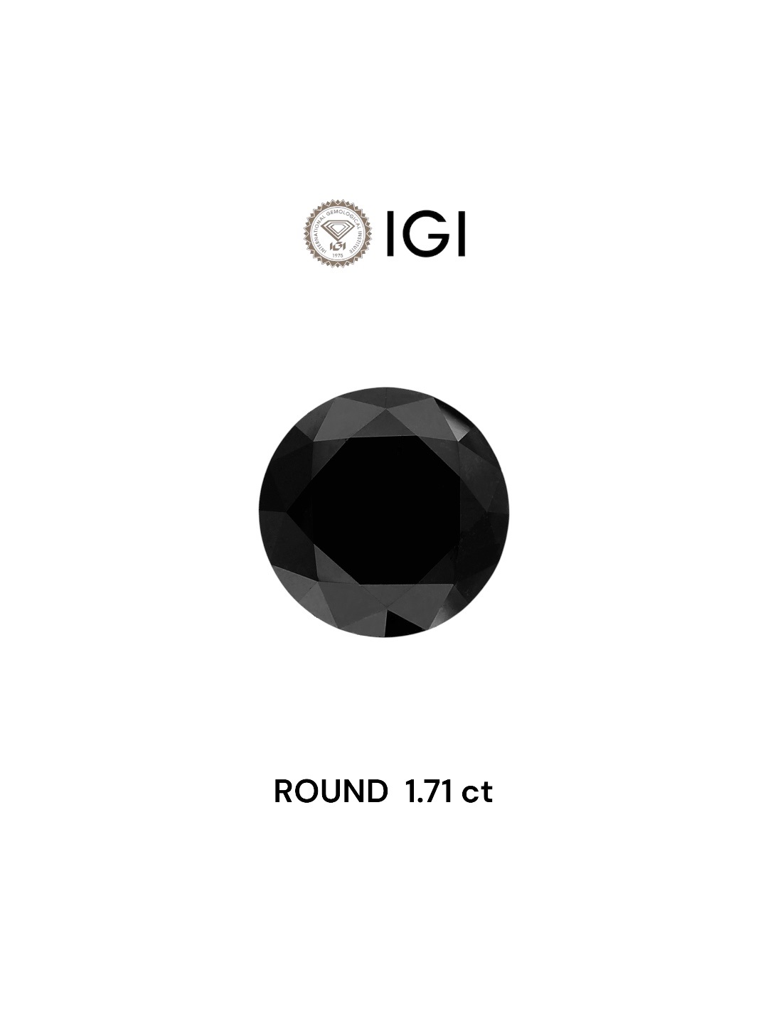 IGI 1.71 Carat Natural Fancy Black Round Diamond SE-5457IN