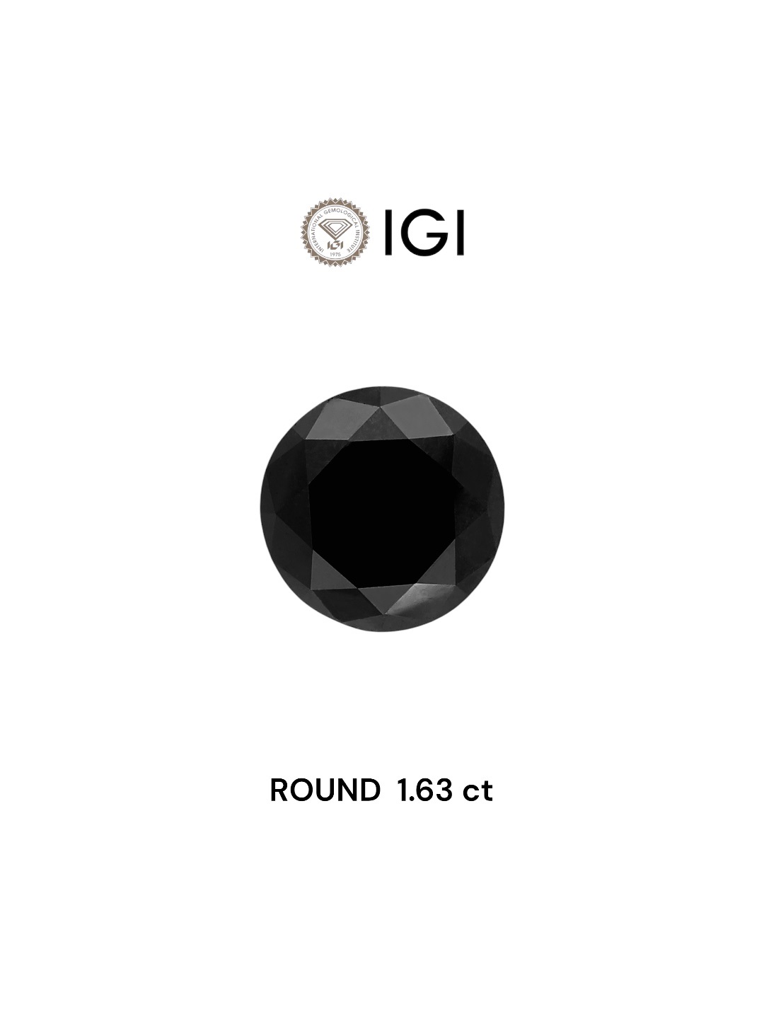IGI 1.63 Carat Natural Fancy Black Round Diamond SE-5537IN