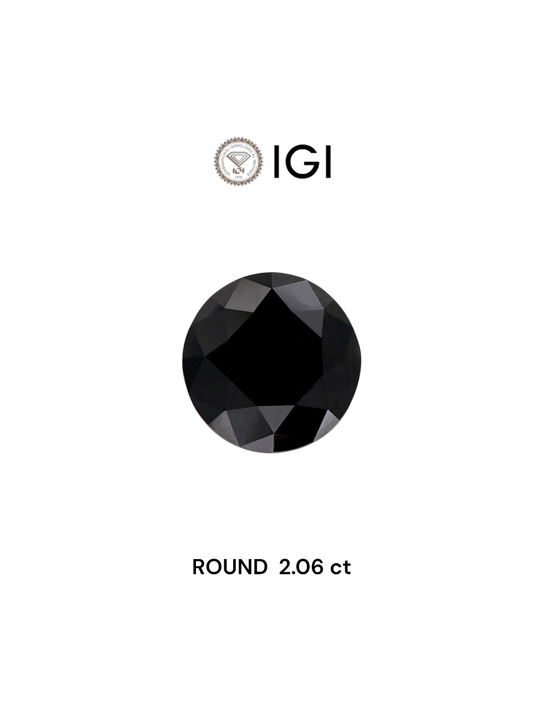 IGI 2.06 Carat Natural Fancy Black Round Diamond SE-5546IN
