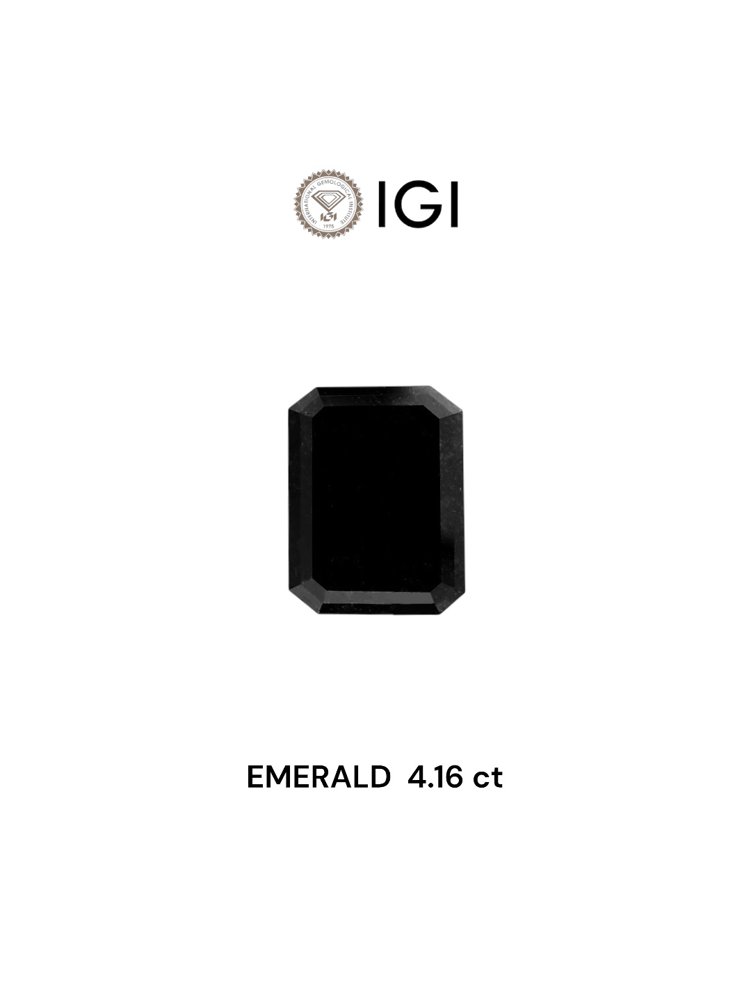 IGI 4.16 Carat Natural Fancy Black Emerald Diamond SE-5561IN