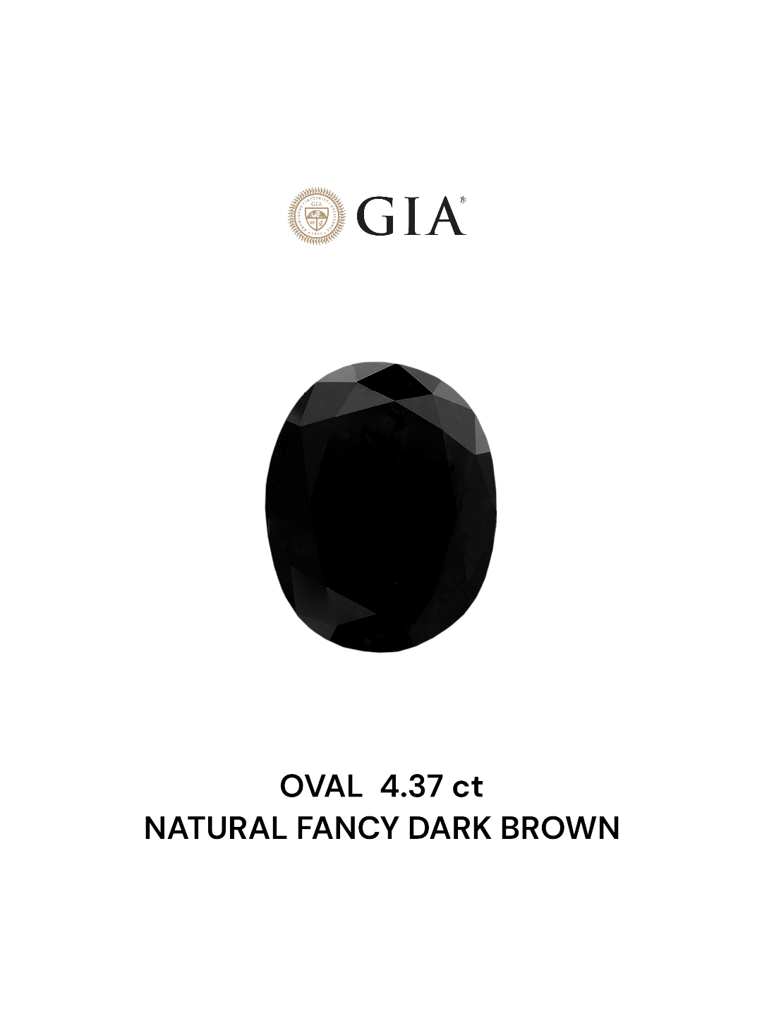 GIA 4.37 Carat Natural Fancy Brown Oval Diamond SE-5582GN