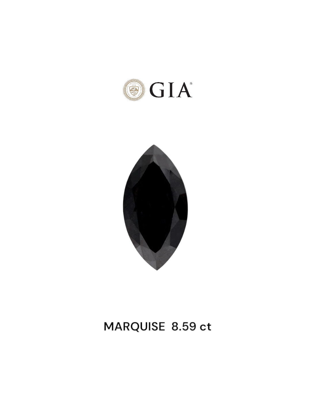 GIA 8.59 Carat Natural Fancy Black Marquise Diamond SE-5592GT