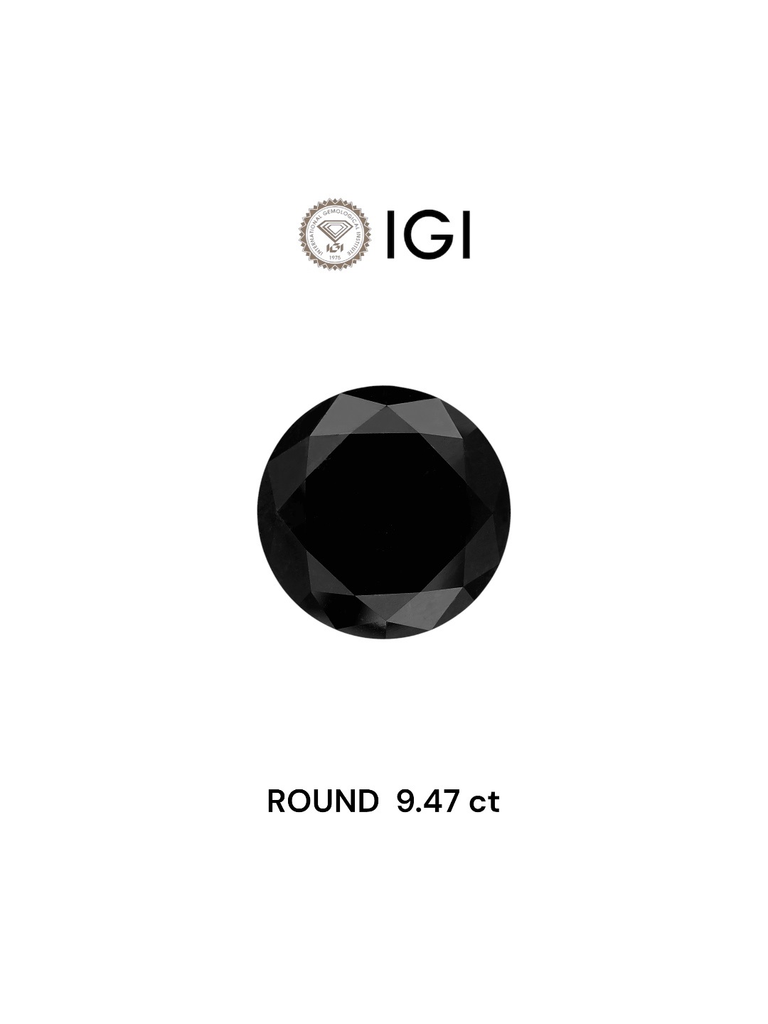 IGI 9.47 Carat Natural Fancy Black Round Diamond SE-5593IN