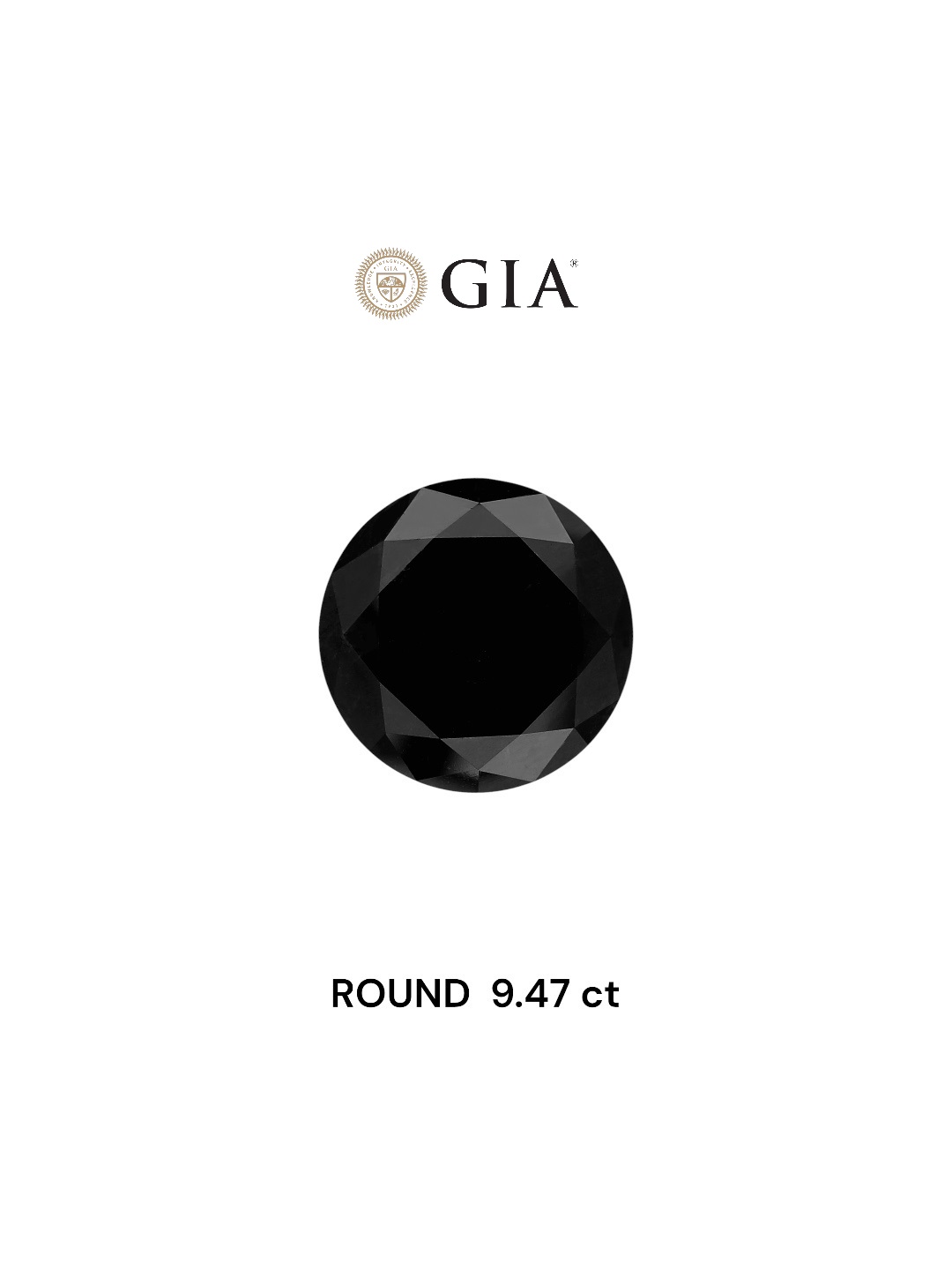 GIA 9.47 Carat Natural Fancy Black Round Diamond SE-5593INGT