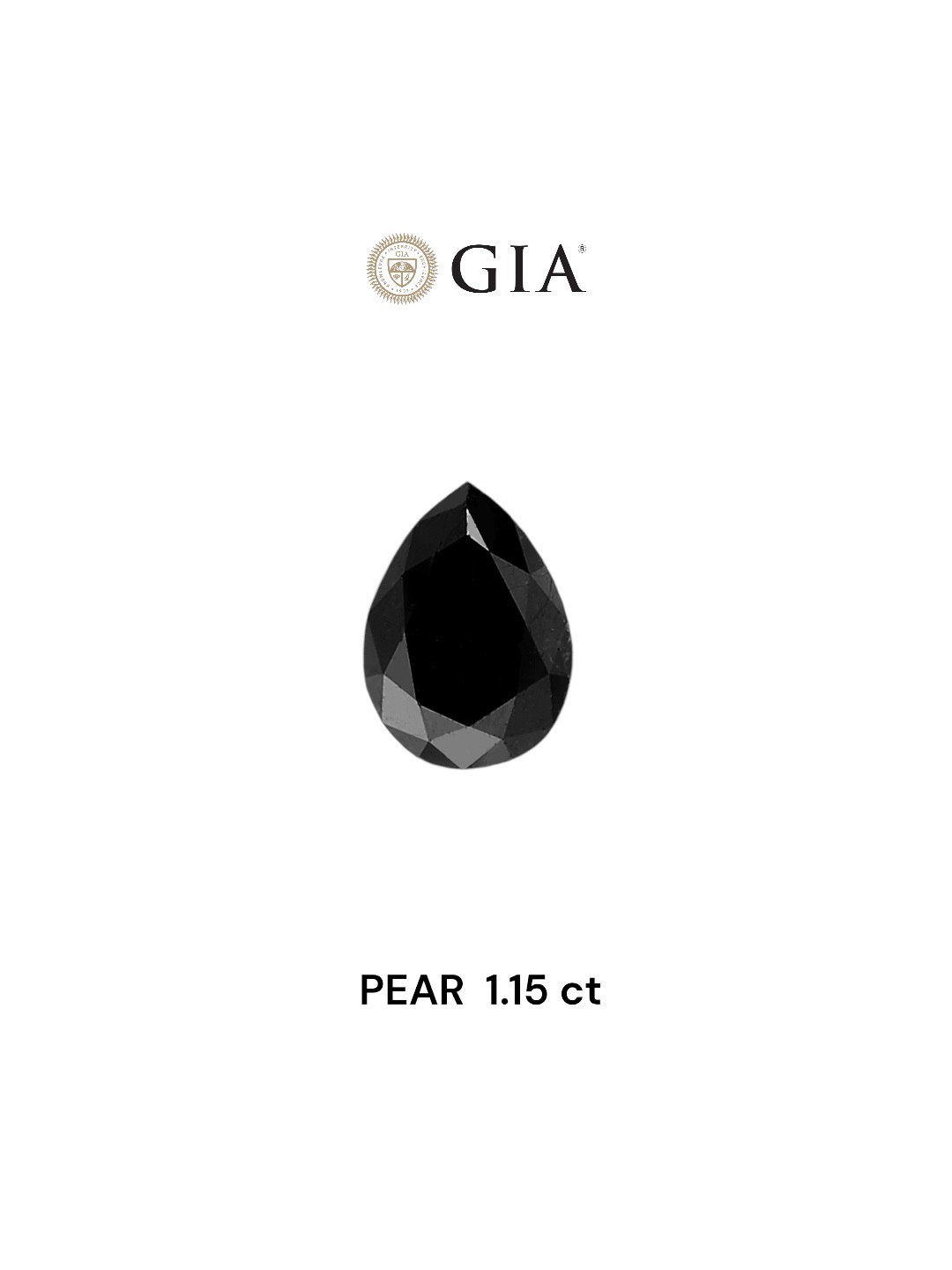 GIA 1.15 Carat Natural Fancy Black Pear Diamond SE-5691GT