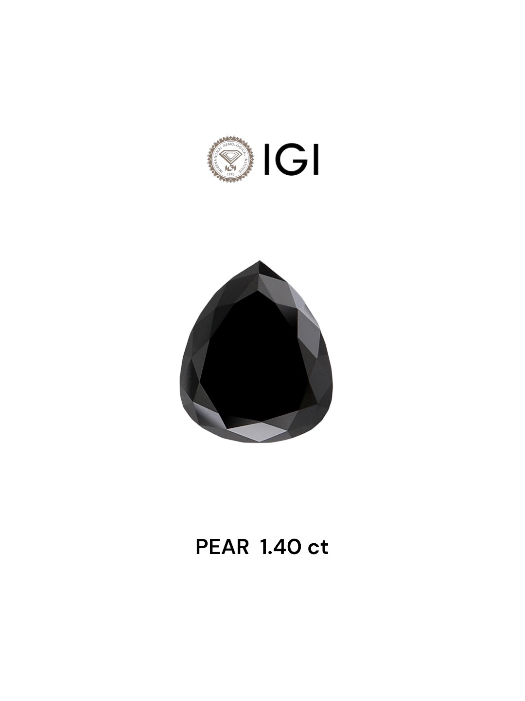 IGI 1.40 Carat Natural Fancy Black Pear Diamond SE-5833IN