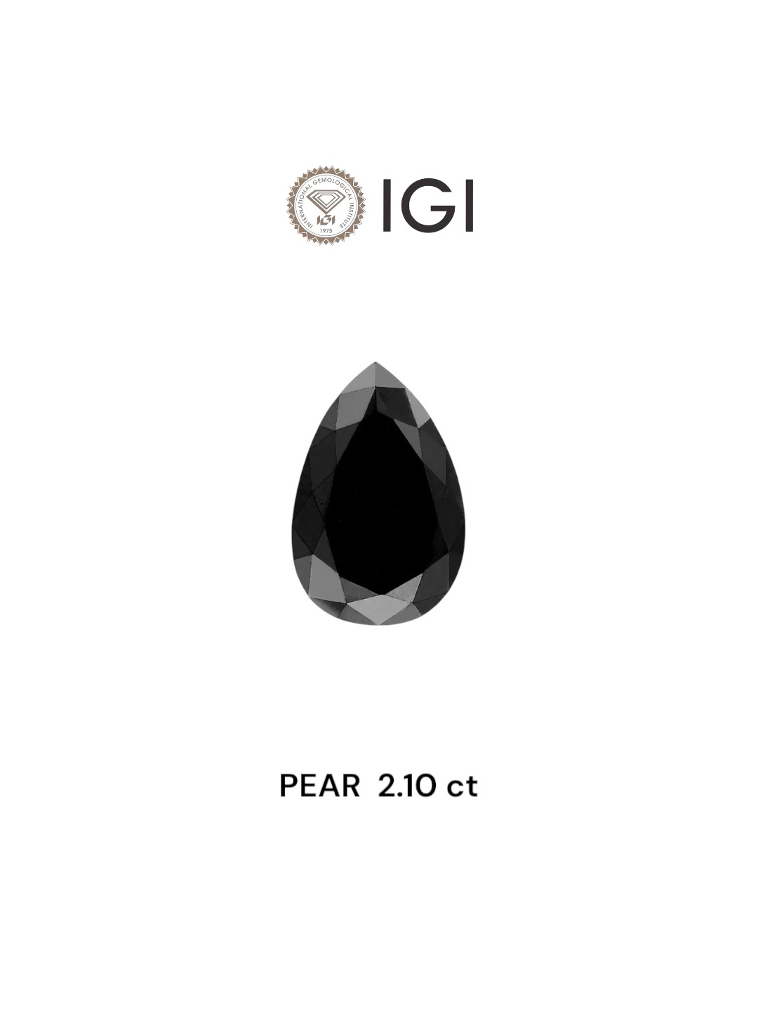 IGI 2.10 Carat Natural Fancy Black Pear Diamond SE-6020TTI