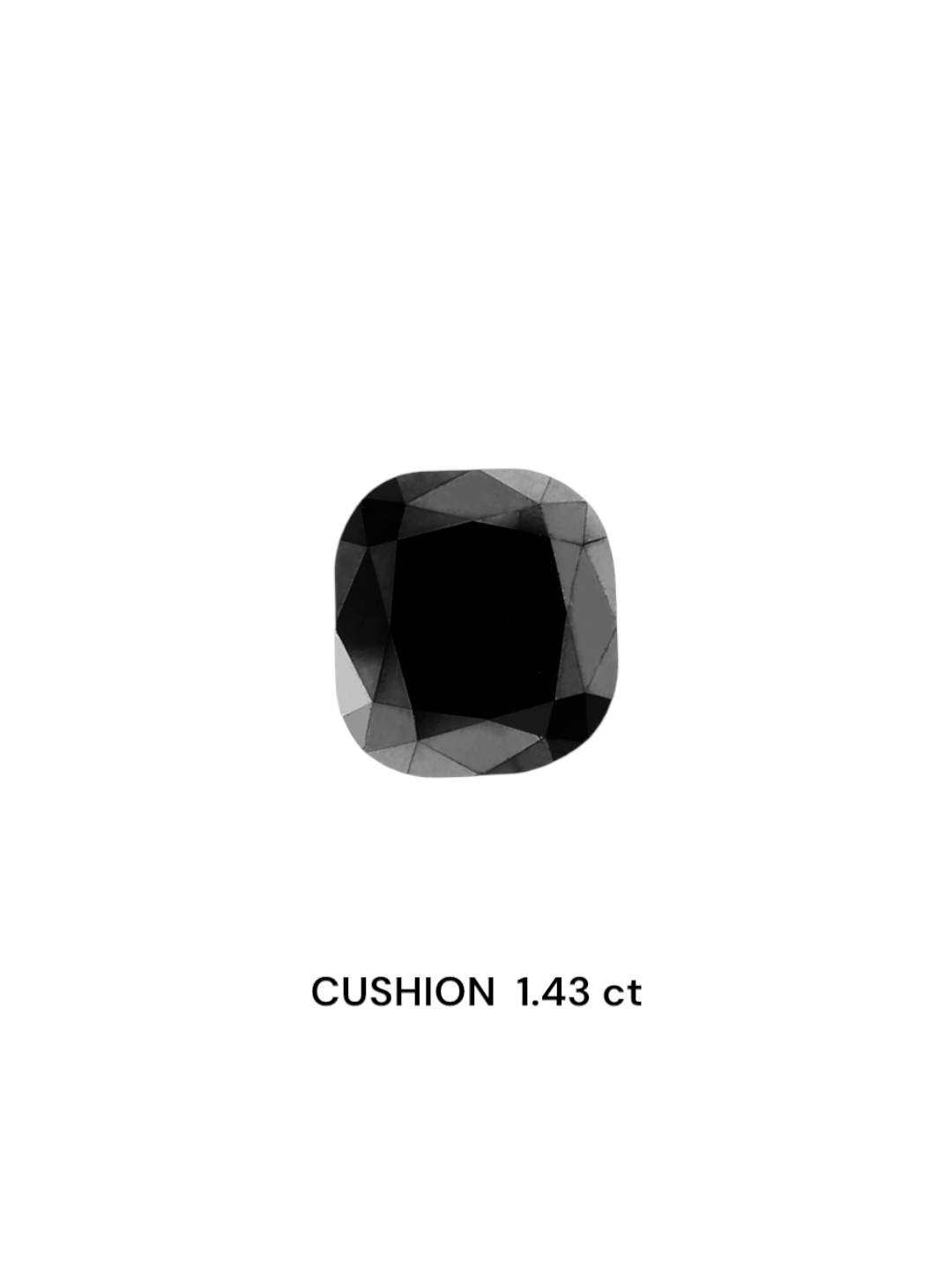 IGI 1.43 Carat Natural Fancy Black Cushion Diamond SE-6021TTI