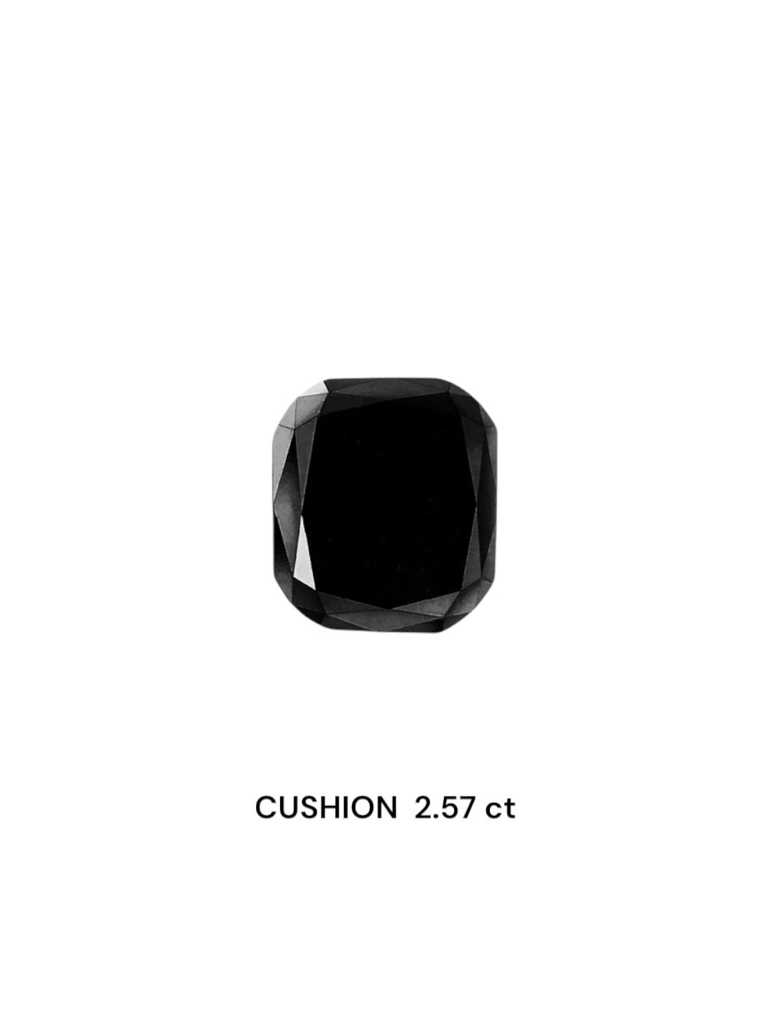 IGI 2.57 Carat Natural Fancy Black Cushion Diamond SE-6022TTI