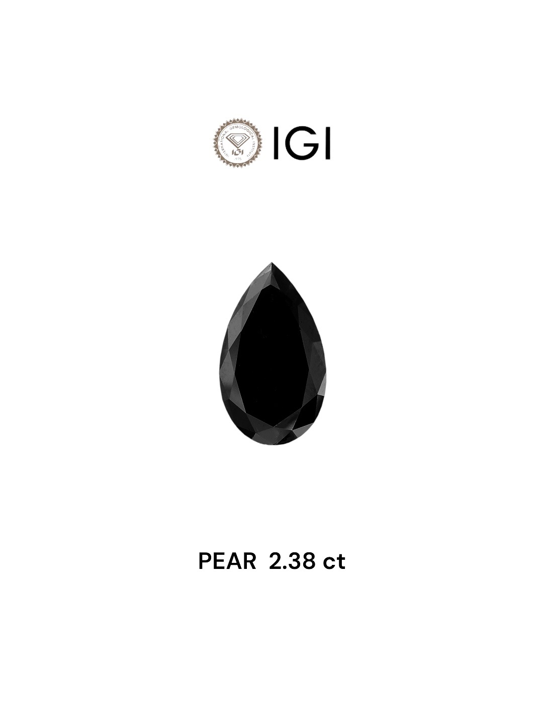 IGI 2.38 Carat Natural Fancy Black Pear Diamond SE-6052IN