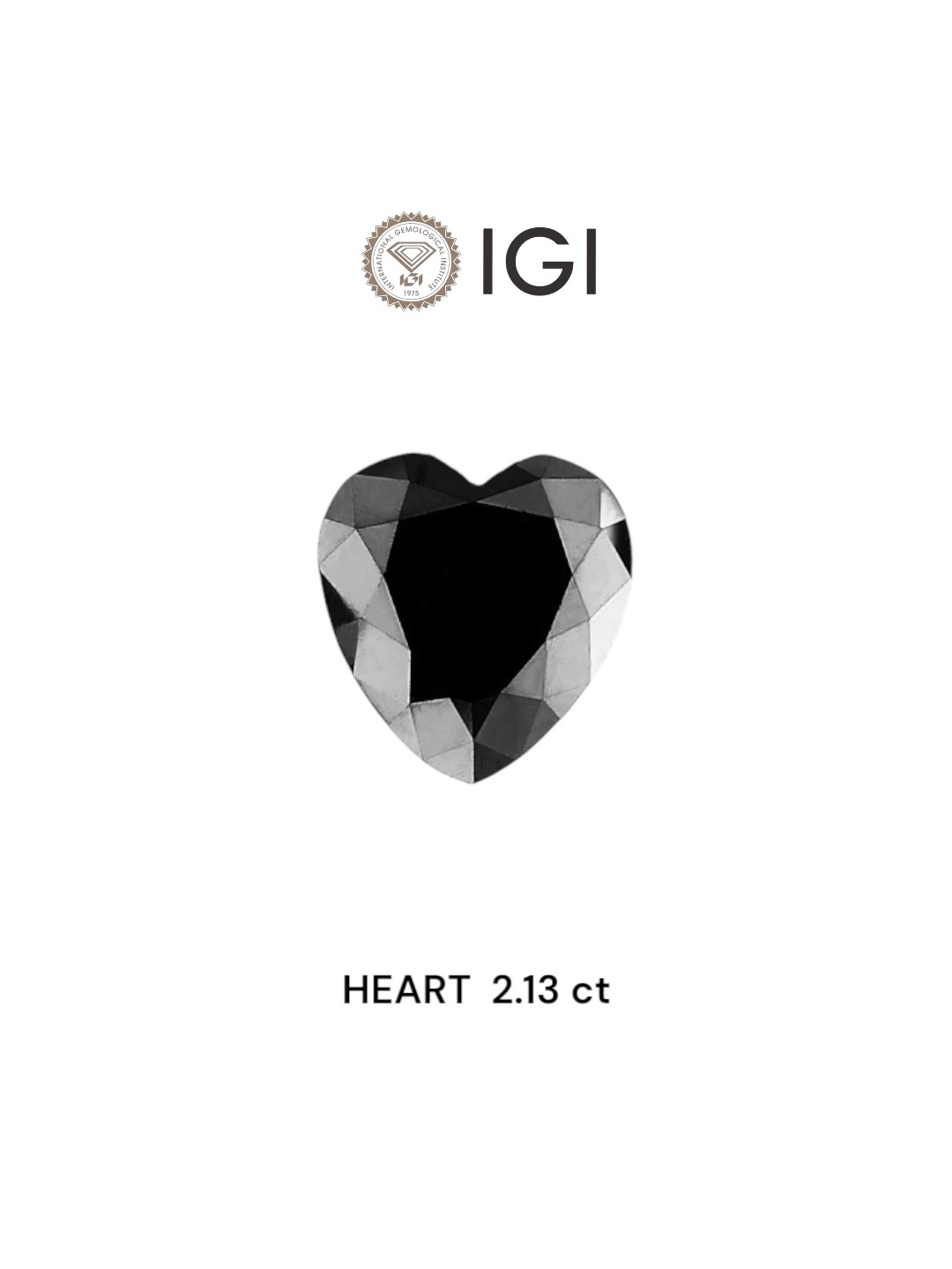 IGI 2.13 Carat Natural Fancy Black Heart Diamond SE-6097TTI