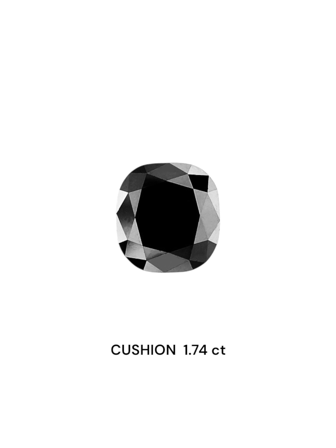 IGI 1.74 Carat Natural Fancy Black Cushion Diamond SE-6111TTI
