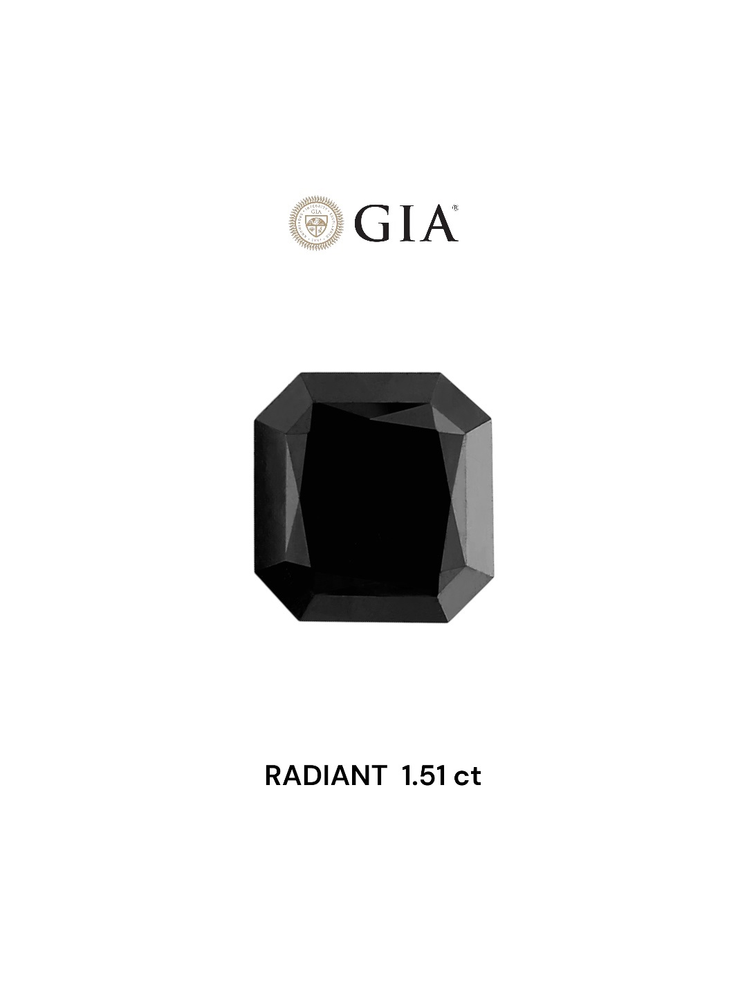 GIA 1.51 Carat Natural Fancy Black Radiant Diamond SE-6113TG