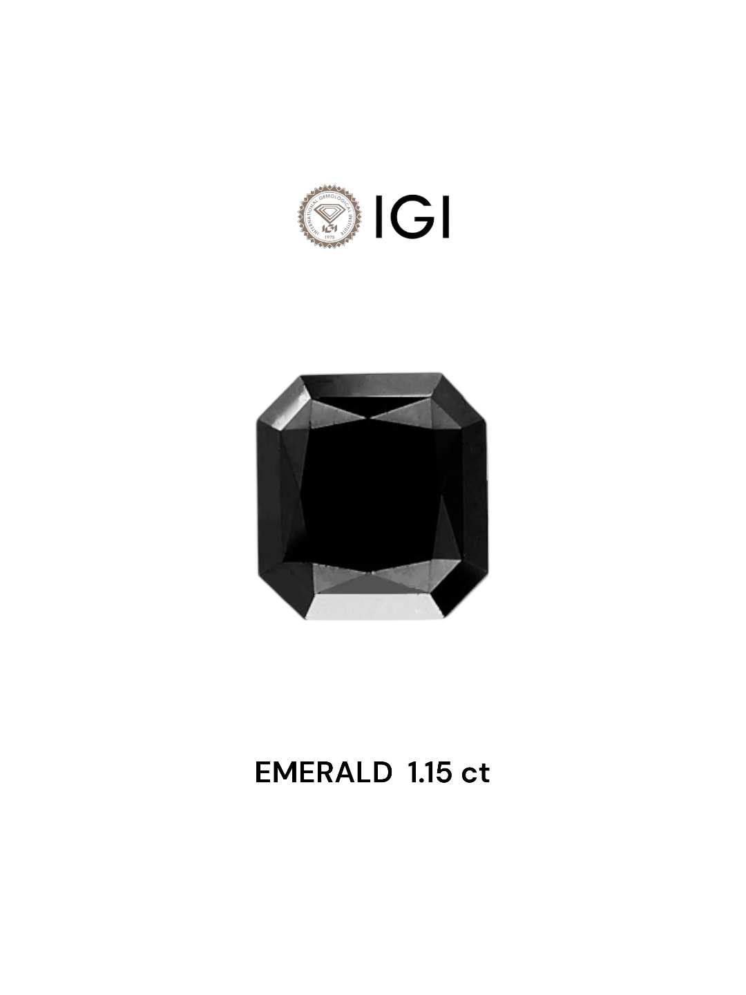 IGI 1.15 Carat Natural Fancy Black Emerald Diamond SE-6114TTI