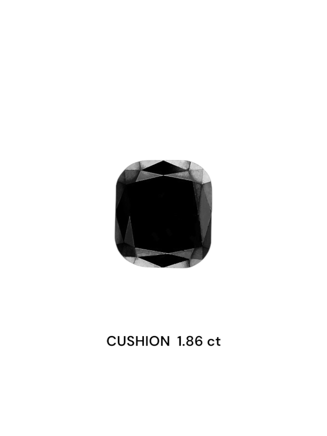 IGI 1.86 Carat Natural Fancy Black Cushion Diamond SE-6129TTI