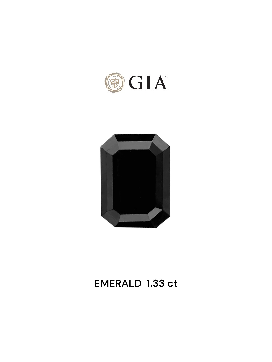 GIA 1.33 Carat Natural Fancy Black Emerald Diamond SE-6136TG