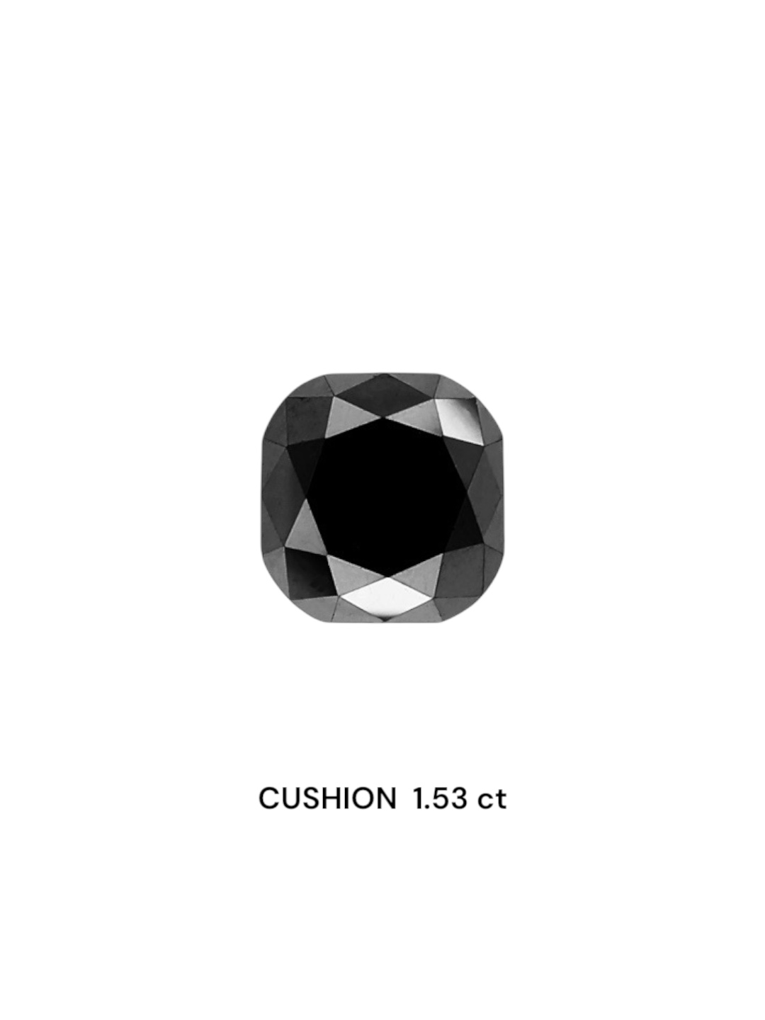 IGI 1.53 Carat Natural Fancy Black Cushion Diamond SE-6139TTI
