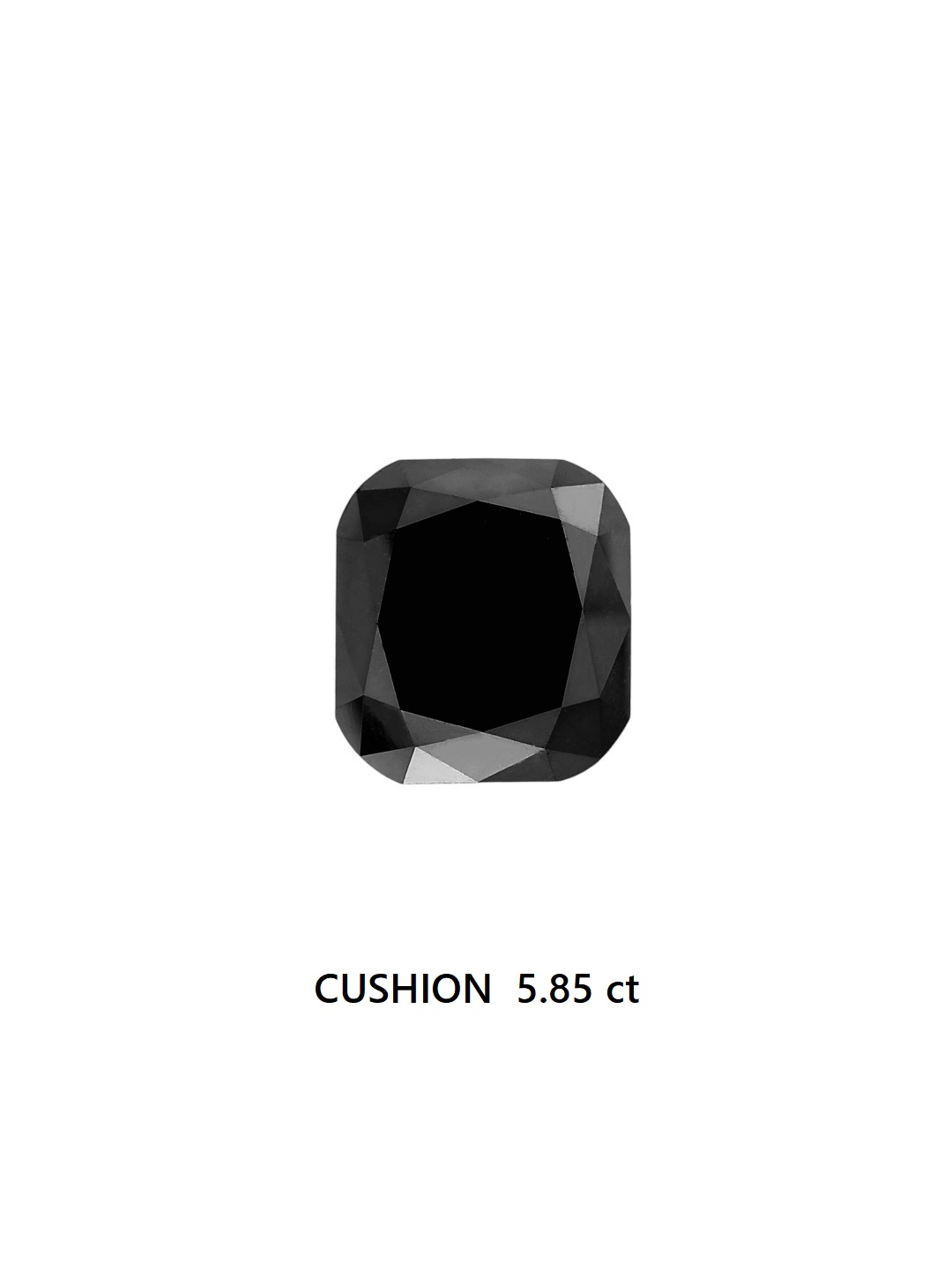 IGI 5.85 Carat Natural Fancy Black Cushion Diamond SE-6156TTI