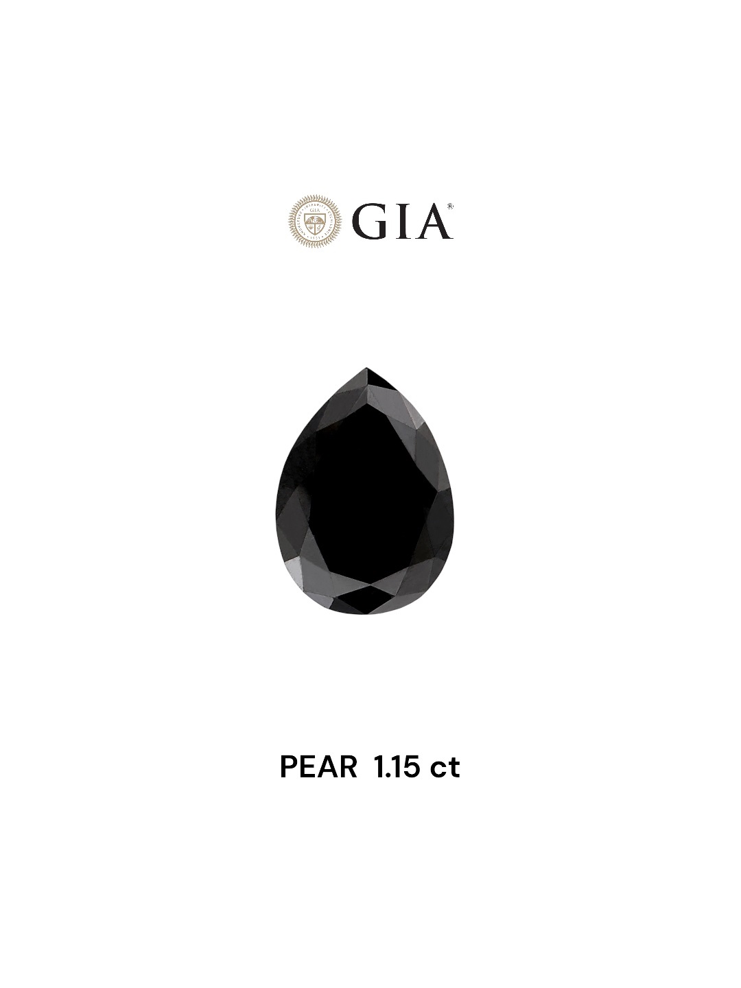 GIA 1.15 Carat Natural Fancy Black Pear Diamond SE-6176TG
