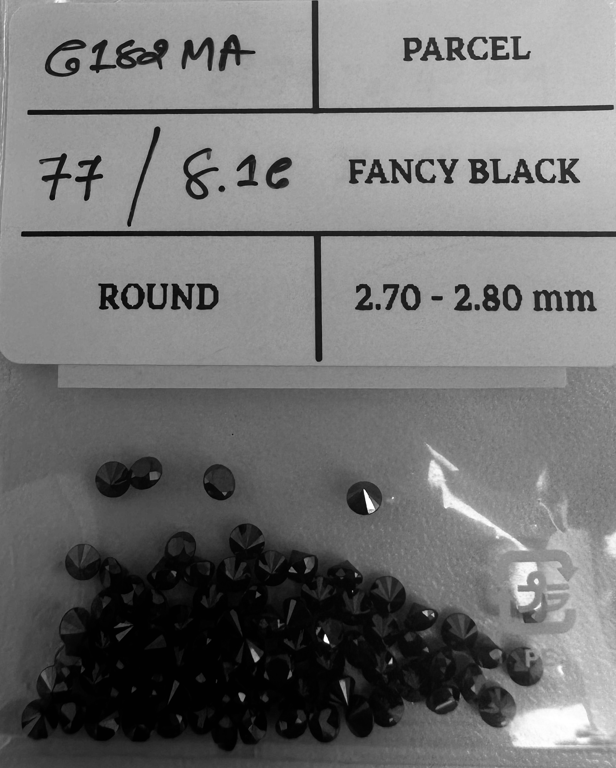 8.16 Carat Natural Fancy Black Round Diamond SE-6182MA