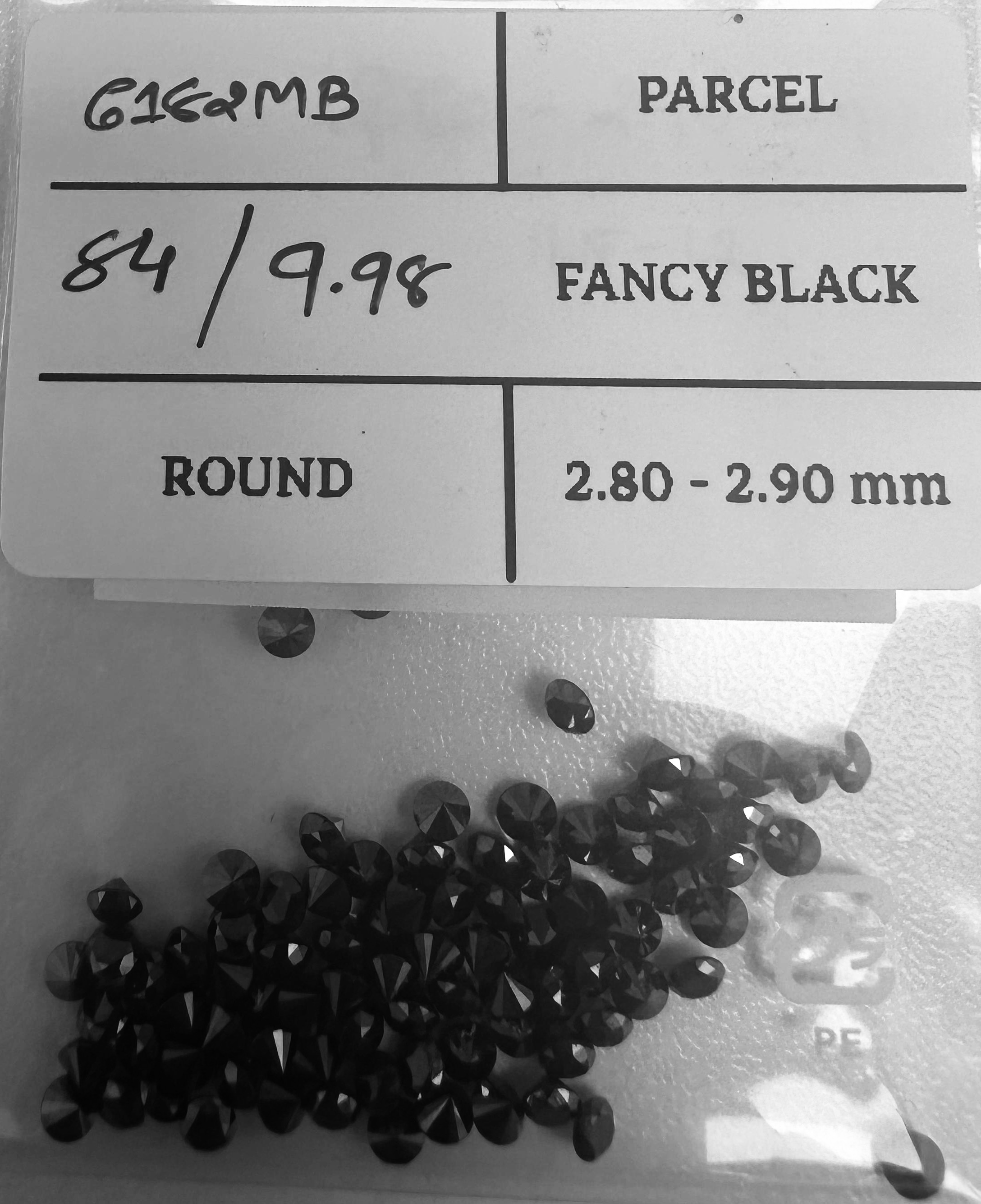 9.98 Carat Natural Fancy Black Round Diamond SE-6182MB
