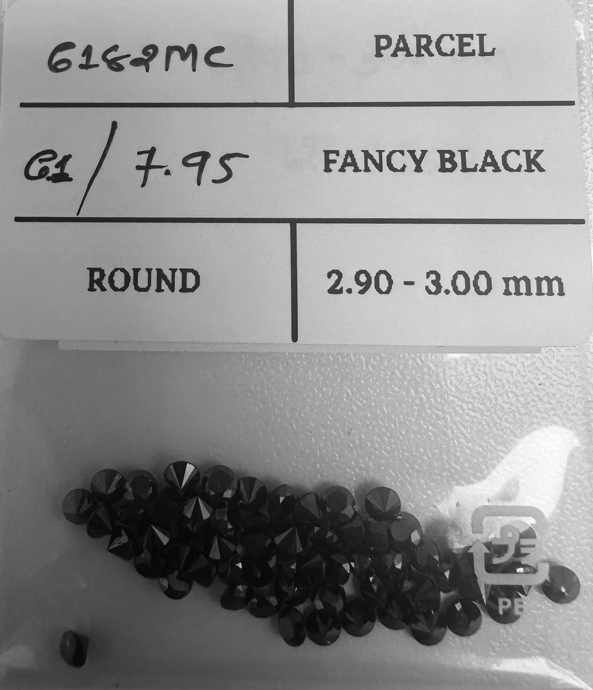 7.95 Carat Natural Fancy Black Round Diamond SE-6182MC