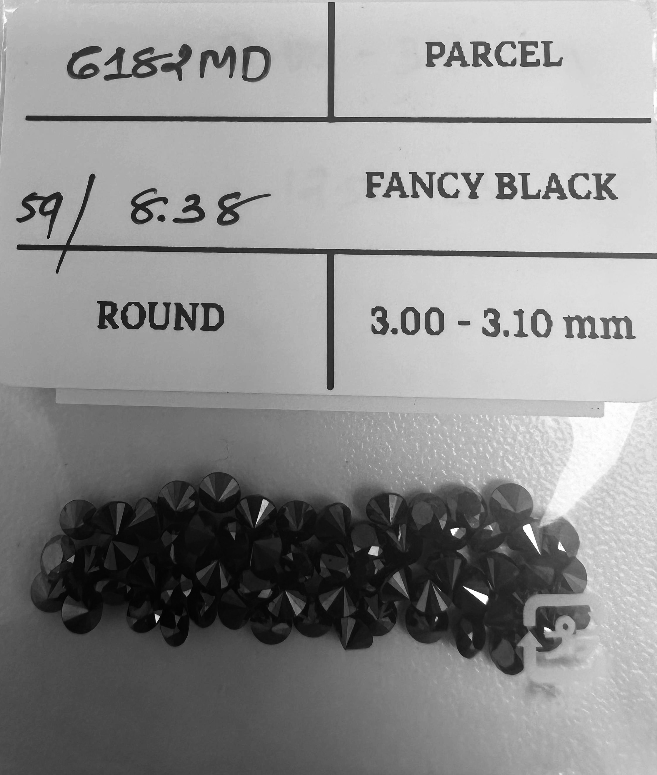 8.38 Carat Natural Fancy Black Round Diamond SE-6182MD