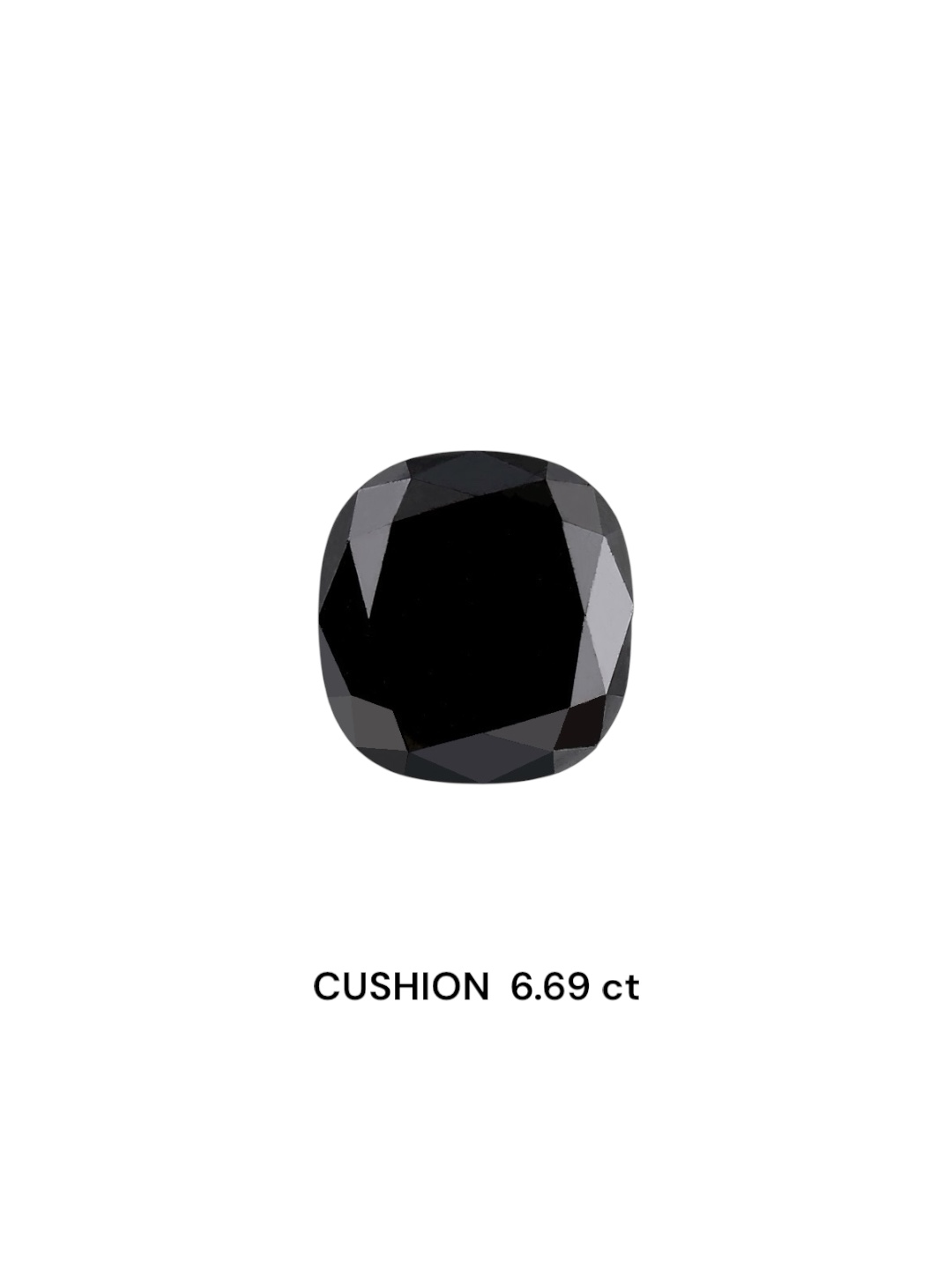 IGI 6.69 Carat Natural Fancy Black Cushion Diamond SE-6194TTI