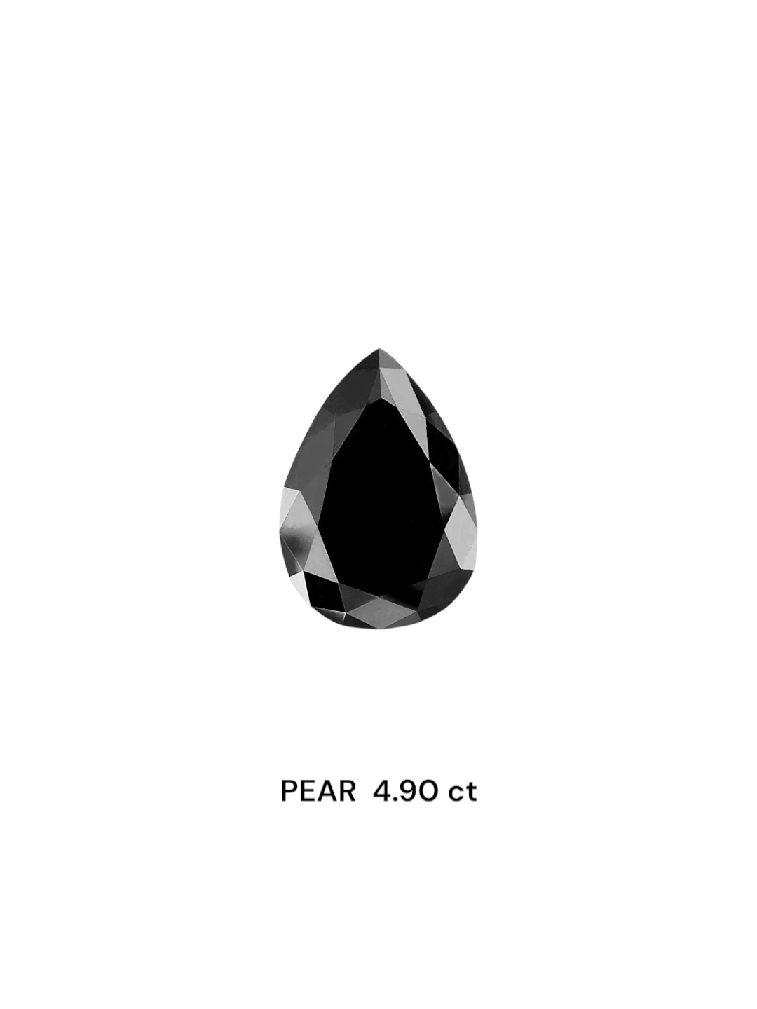 IGI 4.90 Carat Natural Fancy Black Pear Diamond SE-6211TTI