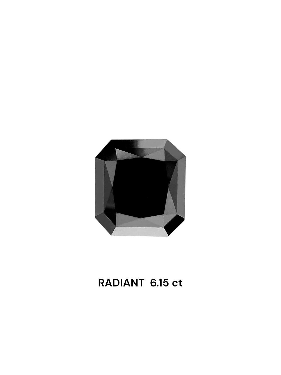 IGI 6.15 Carat Natural Fancy Black Radiant Diamond SE-6220TTI