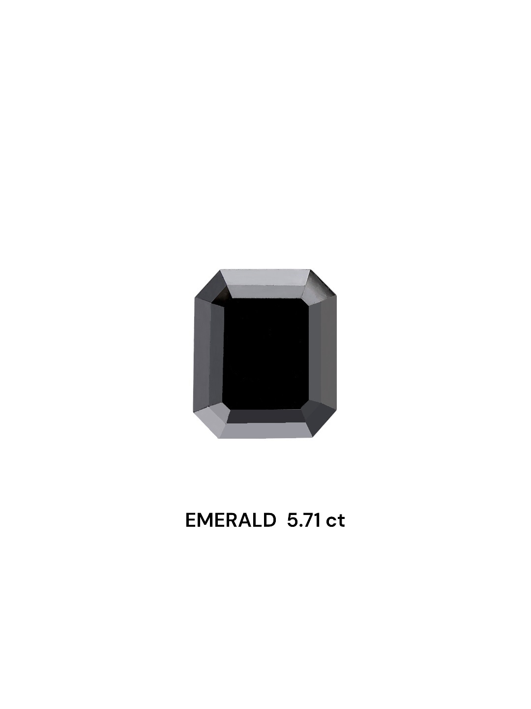 IGI 5.71 Carat Natural Fancy Black Emerald Diamond SE-6363TTI