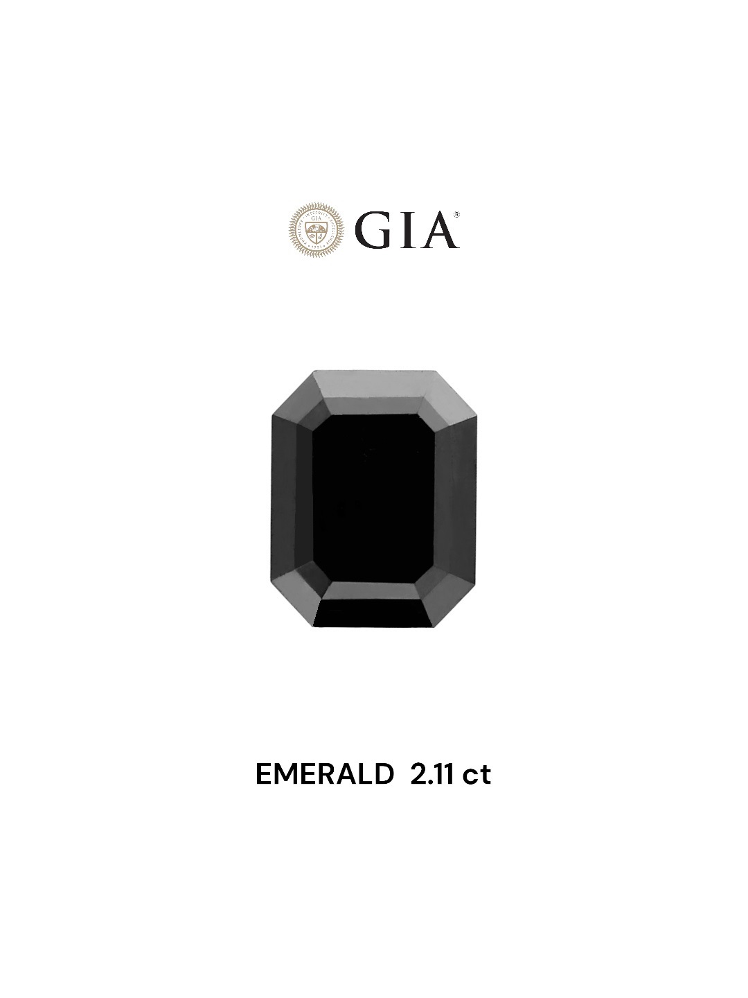 GIA 2.11 Carat Natural Fancy Black Emerald Diamond SE-6369TG