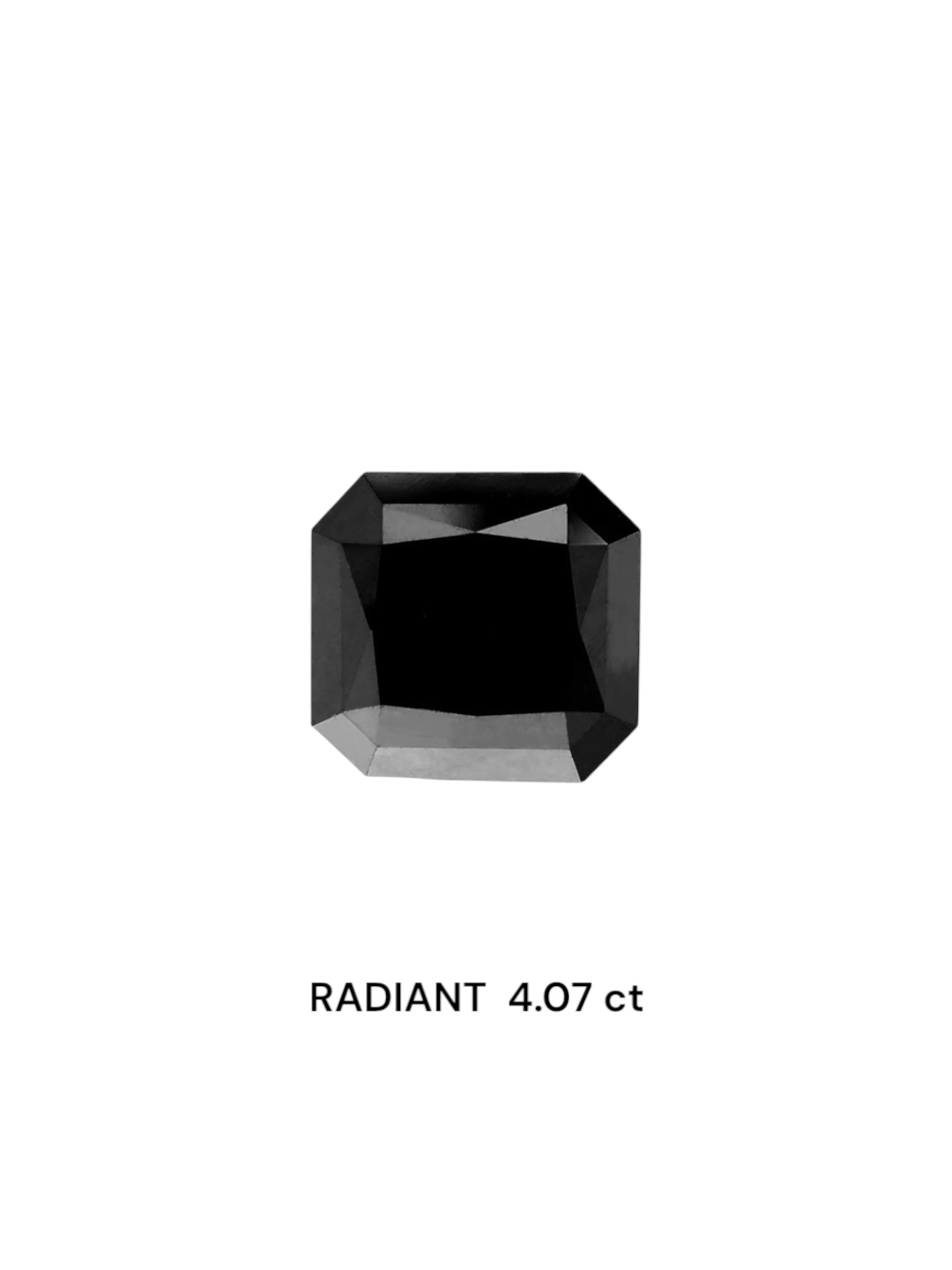 IGI 4.07 Carat Natural Fancy Black Radiant Diamond SE-6371TTI