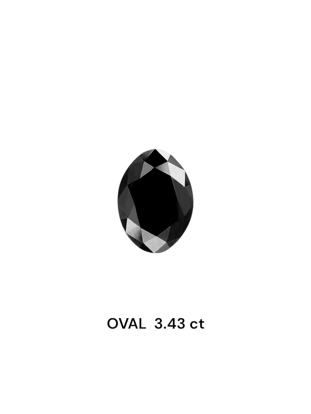 IGI 3.43 Carat Natural Fancy Black Oval Diamond SE-6379TTI