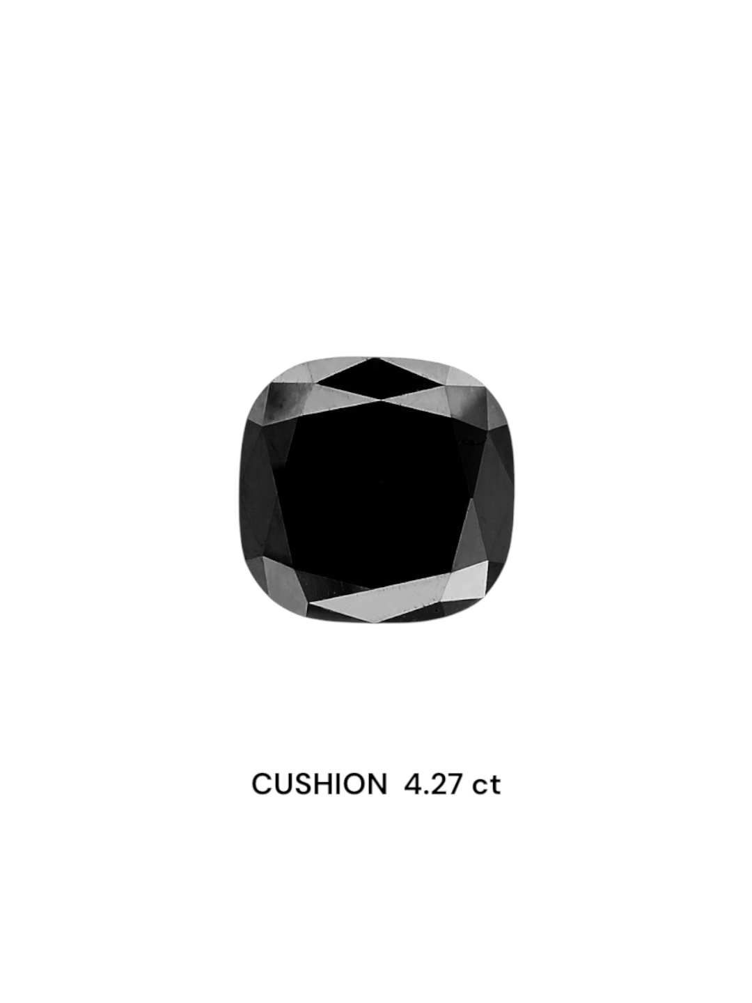 IGI 4.27 Carat Natural Fancy Black Cushion Diamond SE-6385TTI