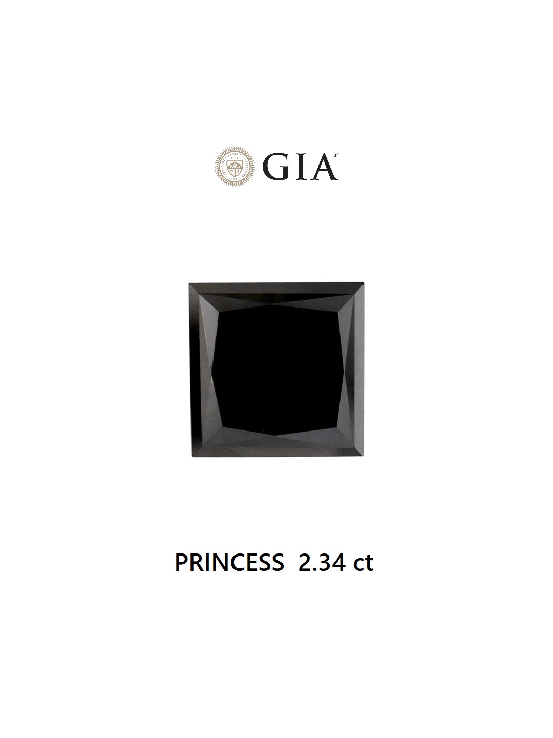 GIA 2.34 Carat Natural Fancy Black Square Diamond SE-6389TG