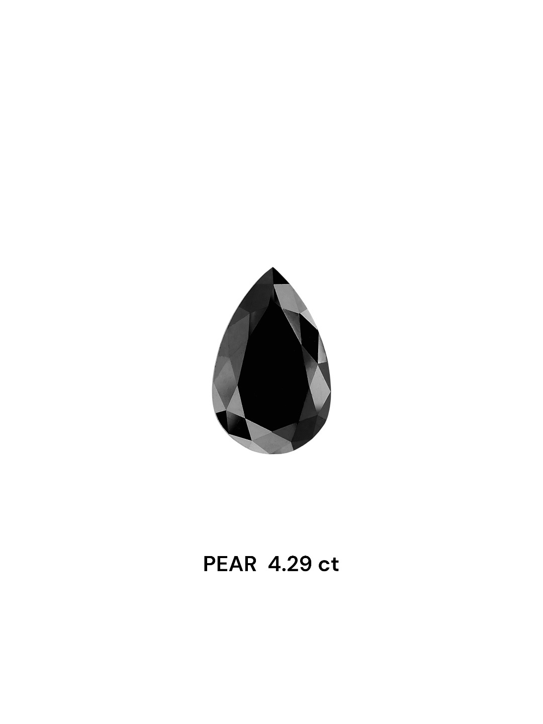 IGI 4.29 Carat Natural Fancy Black Pear Diamond SE-6449TTI