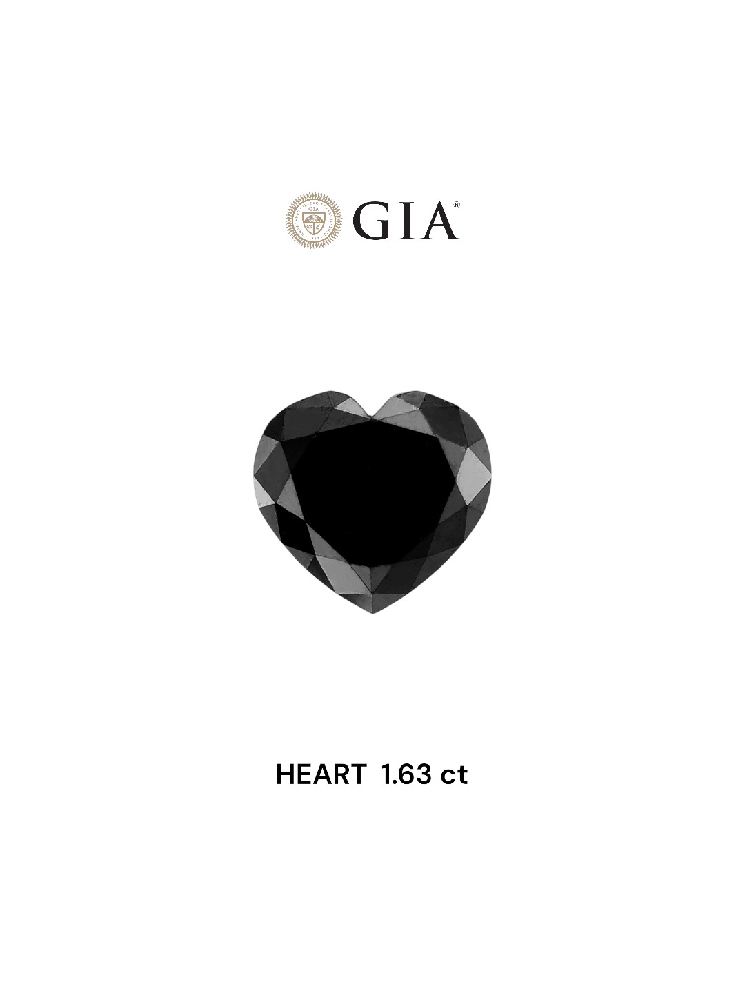 GIA 1.63 Carat Natural Fancy Black Heart Diamond SE-6498TG