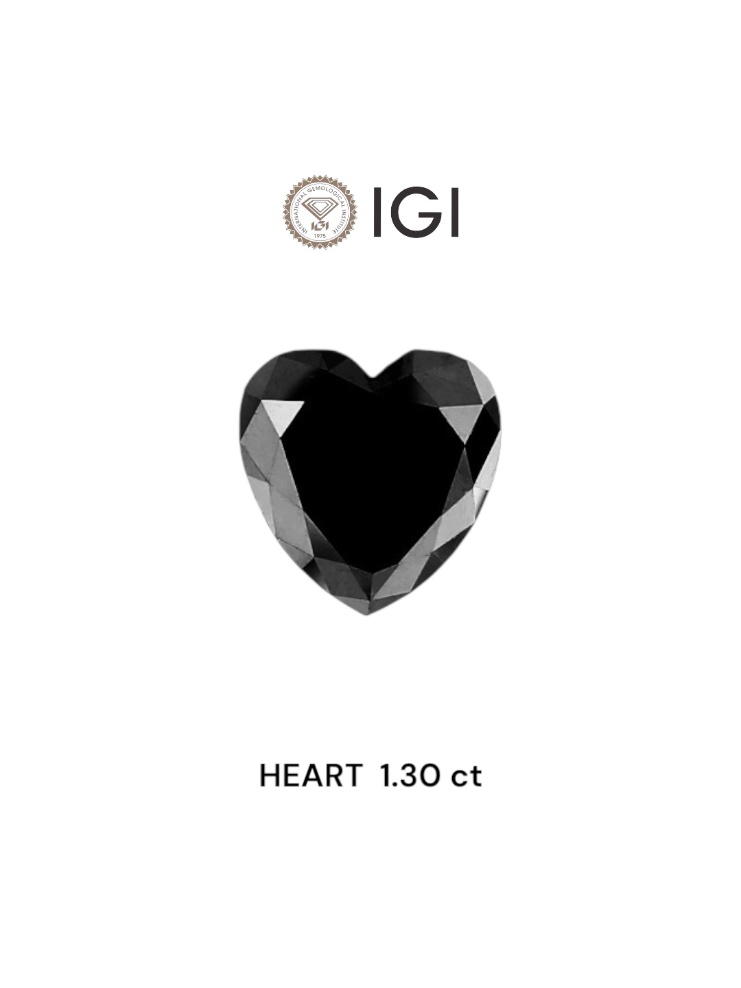 IGI 1.30 Carat Natural Fancy Black Heart Diamond SE-6500TTI