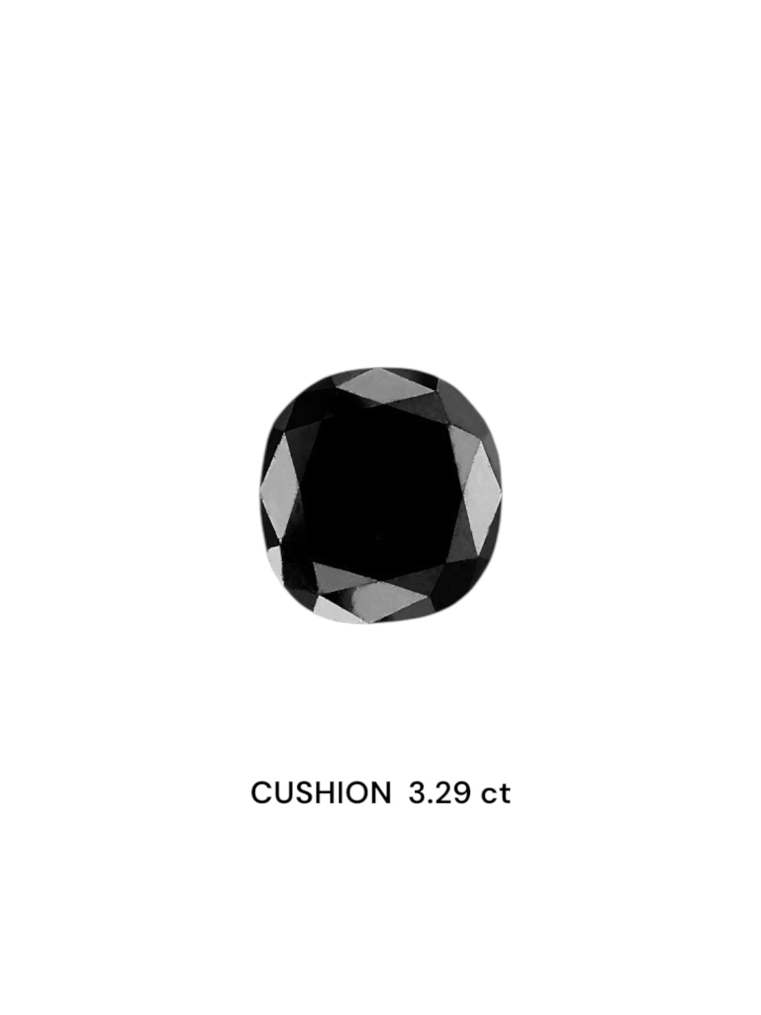 IGI 3.29 Carat Natural Fancy Black Cushion Diamond SE-6501TTI
