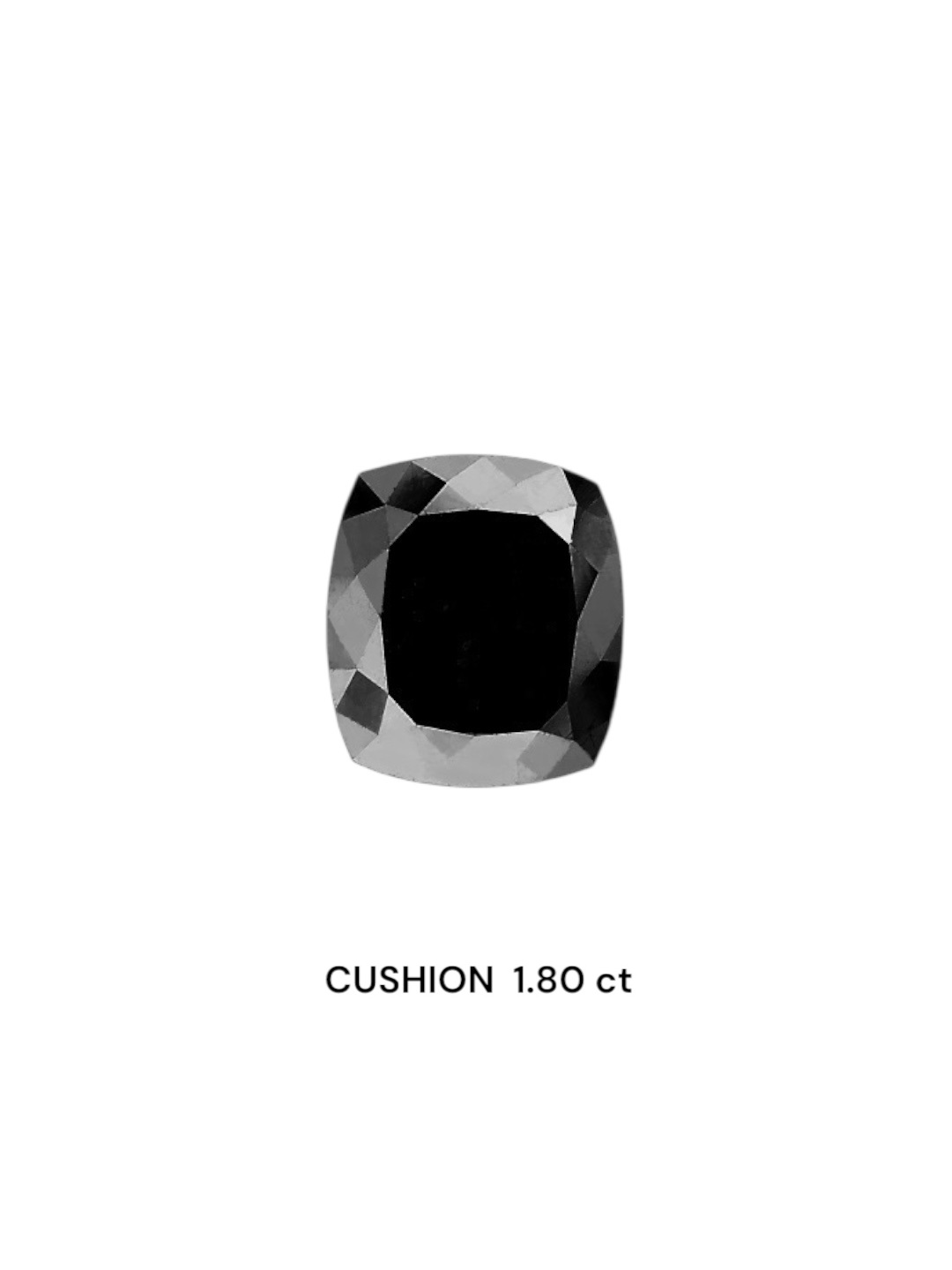 IGI 1.80 Carat Natural Fancy Black Cushion Diamond SE-6509TTI
